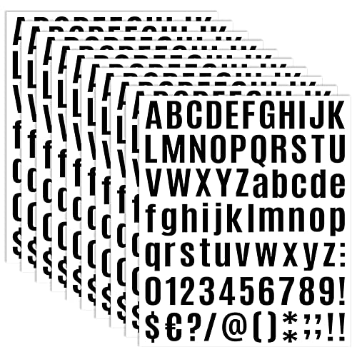 10 Blatt Selbstklebendes Vinyl Buchstaben Zahlen Kit, Briefkasten Adressnummern Aufkleber, Briefkasten Nummern Aufkleber für Postkasten, Schilder, Fenster, Tür, Autos, Lastwagen, Heim, Adress Nummer von Chihutown