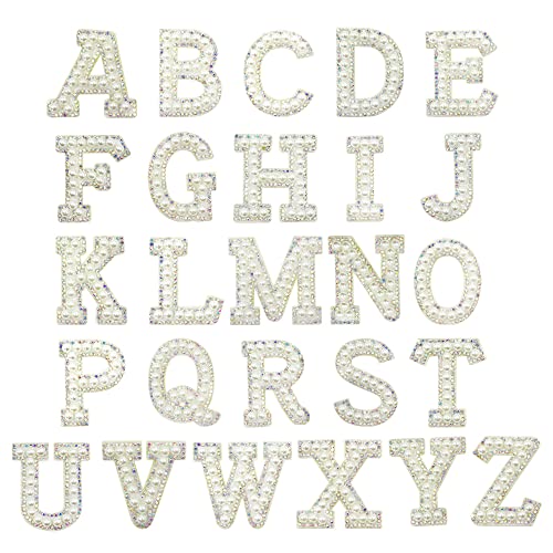 52 Stück Patches zum Aufbügeln Set Buchstaben, Buchstabe AZ Bling Aufbügeln Patches Alphabet Applikation Mit Strass Perle Perlen für DIY T-Shirt Jeans Kleidung Taschen Flicken Patches Sticker 52 Stück Patches zum Aufbügeln Set Buchstaben, Buchstabe AZ Bling Aufbügeln Patches Alphabet Applikation Mit Strass Perle Perlen für DIY T-Shirt Jeans Kleidung Taschen Flicken Patches Sticker von Chihutown