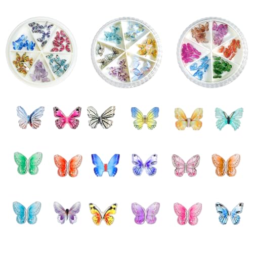 90 Stück Mikro Schmetterling Resin, Schmetterling Miniatur Deko, Puppenhaus Miniatur Schmetterlinge, 3D Schmetterling Nagel Charms 90 Stück Mikro Schmetterling Resin, Schmetterling Miniatur Deko, Puppenhaus Miniatur Schmetterlinge, 3D Schmetterling Nagel Charms von Chihutown