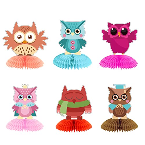 Chilfamy 6 Stück Eulen-Dekorationen, 3D-Eulen-Waben-Tischaufsätze, niedliche Eulen-Geburtstagsparty-Geschenk-Set für Babyparty, Kinder, Waldtiere, Themenparty-Zubehör Chilfamy 6 Stück Eulen-Dekorationen, 3D-Eulen-Waben-Tischaufsätze, niedliche Eulen-Geburtstagsparty-Geschenk-Set für Babyparty, Kinder, Waldtiere, Themenparty-Zubehör von Chilfamy