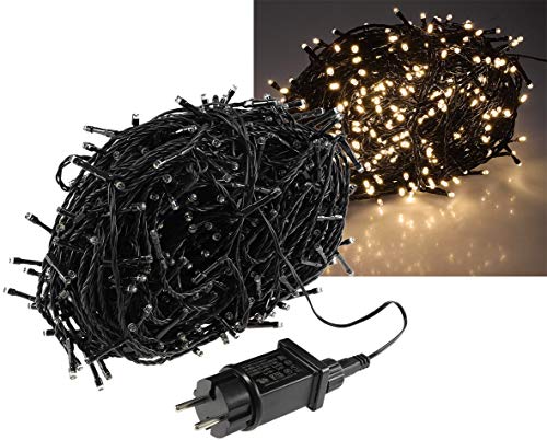 ChiliTec LED Lichterkette Aussen 60 Meter mit 600 LEDs Schwarzes Kabel Spritzwassergeschützt IP44 Beleuchtung Garten Haus Balkon Terrasse Warmweiß ChiliTec LED Lichterkette Aussen 60 Meter mit 600 LEDs Schwarzes Kabel Spritzwassergeschützt IP44 Beleuchtung Garten Haus Balkon Terrasse Warmweiß von ChiliTec