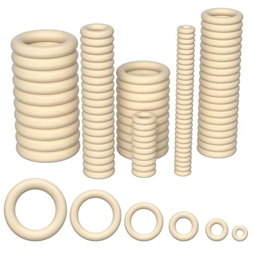 Chiluxendo 100 Stück Holzringe zum Basteln, Makramee Ringe, Serviettenringe, Holzring Hölzern, Natürliche Holzreifen, für Kunst & Handwerk, Heimwerken, Wohnkultur & Schmuckherstellung, 6 Größen Chiluxendo 100 Stück Holzringe zum Basteln, Makramee Ringe, Serviettenringe, Holzring Hölzern, Natürliche Holzreifen, für Kunst & Handwerk, Heimwerken, Wohnkultur & Schmuckherstellung, 6 Größen von Chiluxendo