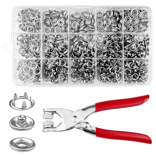 Chiluxendo 200 sets Druckknöpfe Ohne Nähen, 9.5mm Rostfrei Silber Metall Druckknöpfe für Kleidung, Eine Druckknopf Set mit knopfzange, für Bastelarbeiten, Handgemaakt, Taschen Und Kleding Repareren Chiluxendo 200 sets Druckknöpfe Ohne Nähen, 9.5mm Rostfrei Silber Metall Druckknöpfe für Kleidung, Eine Druckknopf Set mit knopfzange, für Bastelarbeiten, Handgemaakt, Taschen Und Kleding Repareren von Chiluxendo