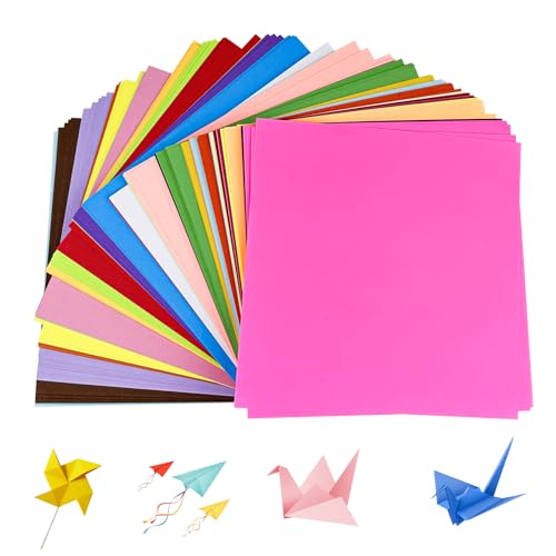 Chiluxendo Origami Papier(15×15), Bunt Faltpapier Paper, Buntes Origami-Papier, Buntpapier Origamipapier Blatt Set, Farbiges Papier Faltpapier in 20 Farben,für Diy, Schule, Kunst, Bastelprojekte von Chiluxendo