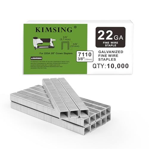 Kimsing 71 Series Polsterklammern, verzinkt, 0,95 cm Krone, 0,95 cm Beinlänge, feine Drahtklammern, Verschlüsse für Heftgerät, Heftpistole (1) von China-top Silver
