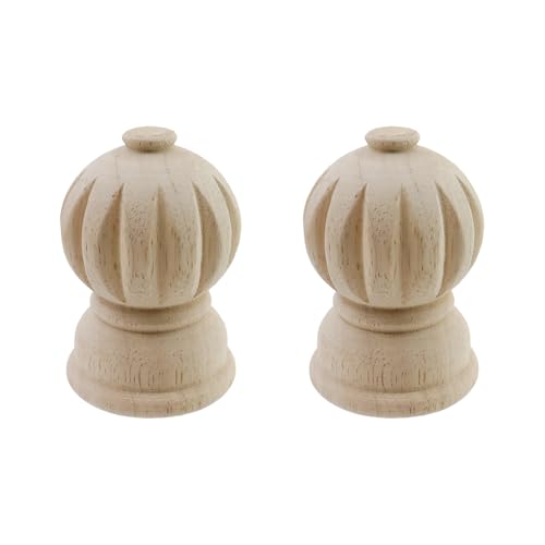 Chinflly Dekorative Holz-Endstücke, 6 cm breit x 9 cm hoch, für Bettpfosten, unlackierte Holz-Endstücke, dekorative Gardinenstange, Treppenhäuser, Basteln, für den Innenbereich, Heimdekoration, 2 Chinflly Dekorative Holz-Endstücke, 6 cm breit x 9 cm hoch, für Bettpfosten, unlackierte Holz-Endstücke, dekorative Gardinenstange, Treppenhäuser, Basteln, für den Innenbereich, Heimdekoration, 2 von Chinflly