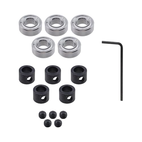 Chinflly Der Schaft mit Kugellager-Zubehör-Set, Schaft-Kugellager-Fräser-Bit passt für 1/4-Zoll-Schaft-Fräser-Bit, Innen: 6,35 mm, Außen: 12,7 mm, 5 Stück Chinflly Der Schaft mit Kugellager-Zubehör-Set, Schaft-Kugellager-Fräser-Bit passt für 1/4-Zoll-Schaft-Fräser-Bit, Innen: 6,35 mm, Außen: 12,7 mm, 5 Stück von Chinflly