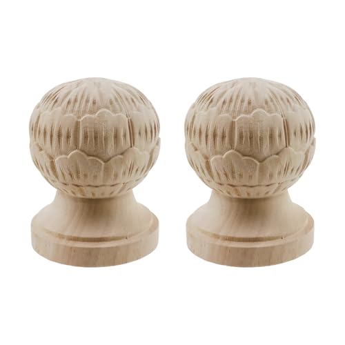 Chinflly Endstücke aus unlackiertem Holz, 10,2 cm hoch x 8 cm breit, dekorative Endstücke für Gardinenstange, Treppenhäuser, Basteln, Holzendstücke für den Innenbereich, Heimdekoration Chinflly Endstücke aus unlackiertem Holz, 10,2 cm hoch x 8 cm breit, dekorative Endstücke für Gardinenstange, Treppenhäuser, Basteln, Holzendstücke für den Innenbereich, Heimdekoration von Chinflly