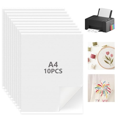 10 Stück A4 Wasserlösliches Stickvlies, Stickvorlagen Wasserlöslich, Stickvlies Wasserlöslich Selbstklebend, Bedruckbare Stickerei Papier für Anfänger Drucken oder Zeichnen von Mustern 10 Stück A4 Wasserlösliches Stickvlies, Stickvorlagen Wasserlöslich, Stickvlies Wasserlöslich Selbstklebend, Bedruckbare Stickerei Papier für Anfänger Drucken oder Zeichnen von Mustern von Chingcoo