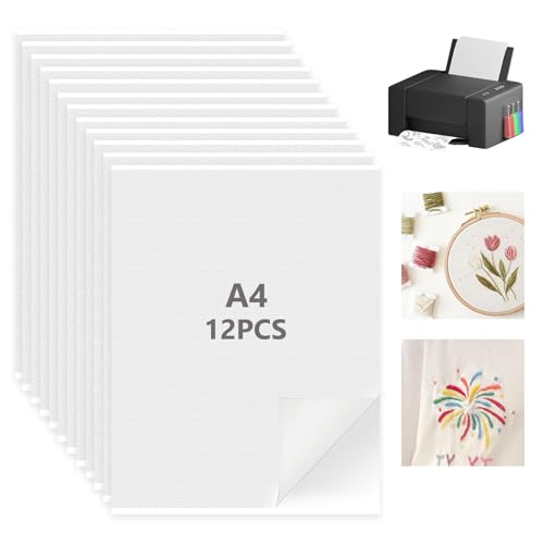 12 Stück A4 Wasserlösliches Stickvlies, Stickvorlagen Wasserlöslich, Stickvlies Wasserlöslich Selbstklebend, Bedruckbare Stickerei Papier für Anfänger Drucken oder Zeichnen von Mustern 12 Stück A4 Wasserlösliches Stickvlies, Stickvorlagen Wasserlöslich, Stickvlies Wasserlöslich Selbstklebend, Bedruckbare Stickerei Papier für Anfänger Drucken oder Zeichnen von Mustern von Chingcoo