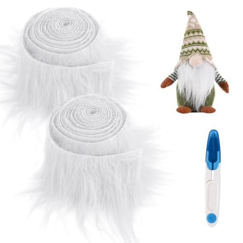 2 Stück Kunstfell zum Basteln Weiß, 2x150cm Langhaarplüsch zum Basteln, Fell zum Basteln, Plüschstoff Weiß, Fellband, Plüsch Kunstfellstoff mit Schere für DIY Wichtelbart Weihnachtsmannhaar, Kostüm 2 Stück Kunstfell zum Basteln Weiß, 2x150cm Langhaarplüsch zum Basteln, Fell zum Basteln, Plüschstoff Weiß, Fellband, Plüsch Kunstfellstoff mit Schere für DIY Wichtelbart Weihnachtsmannhaar, Kostüm von Chingcoo