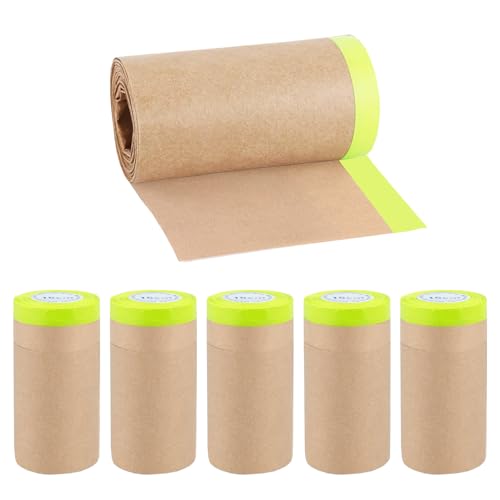 Chingcoo 6 Stück Maler Abdeckpapier,15cm x 15 m Masking Tape mit Klebeband, mit Malerabdeckpapier für Innen | Malerpapier Klebeband Papier zum streichen Chingcoo 6 Stück Maler Abdeckpapier,15cm x 15 m Masking Tape mit Klebeband, mit Malerabdeckpapier für Innen | Malerpapier Klebeband Papier zum streichen von Chingcoo