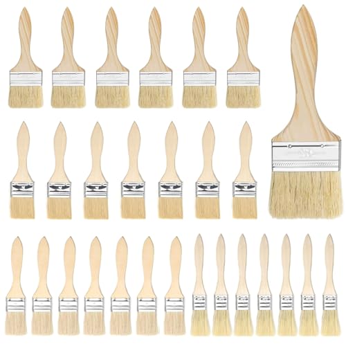Flachpinsel Set, Pinselset mit 28 Stück, 25/38/50/60 mm Breite, Malerpinsel Set mit Holzgriff, Pinsel Set für Farben Lack Klebstoffe, Flachpinsel Lasurpinsel für DIY, Malerbedarf zum Streichen Flachpinsel Set, Pinselset mit 28 Stück, 25/38/50/60 mm Breite, Malerpinsel Set mit Holzgriff, Pinsel Set für Farben Lack Klebstoffe, Flachpinsel Lasurpinsel für DIY, Malerbedarf zum Streichen von Chingcoo
