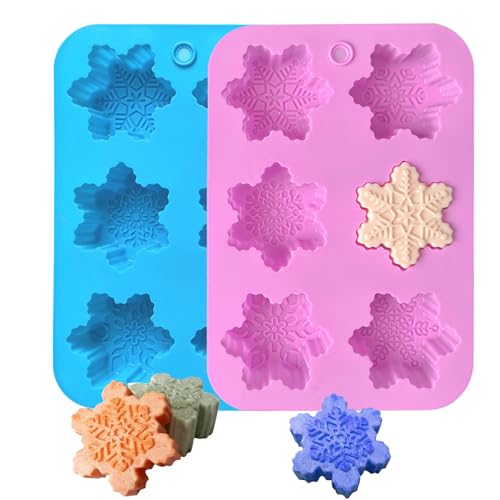 Silikonform Schneeflocke, 2pcs Silikonform Weihnachten, Seifenformen Silikon Weihnachten, Silikonformen Weihnachten, Seifenform Schneeflocke Weihnachtsform für Kuchen Pudding Muffin Seife Basteln Silikonform Schneeflocke, 2pcs Silikonform Weihnachten, Seifenformen Silikon Weihnachten, Silikonformen Weihnachten, Seifenform Schneeflocke Weihnachtsform für Kuchen Pudding Muffin Seife Basteln von Chingcoo