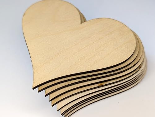 Herzformen aus Holz, 8 cm x 9 cm, 2 mm dick, 10 Stück, lasergeschnitten, hergestellt in Großbritannien Herzformen aus Holz, 8 cm x 9 cm, 2 mm dick, 10 Stück, lasergeschnitten, hergestellt in Großbritannien von Chirpy & Goose