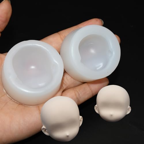 Silikon-Tonform für Puppengesicht, 3D-Puppe, Gesicht, Kopf, Tonform, Miniatur-Polymer-Ton-Form für BJD-Puppen, 2 Stück Silikon-Tonform für Puppengesicht, 3D-Puppe, Gesicht, Kopf, Tonform, Miniatur-Polymer-Ton-Form für BJD-Puppen, 2 Stück von Chistepper
