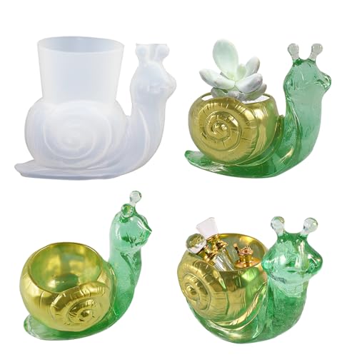 Silikonform für Epoxidharz, große Schnecke, Blumentopf, Zement-Silikonform, niedlicher Blumentopf, Silikonform für Epoxidharz, Gießen, Basteln, 2 Stück Silikonform für Epoxidharz, große Schnecke, Blumentopf, Zement-Silikonform, niedlicher Blumentopf, Silikonform für Epoxidharz, Gießen, Basteln, 2 Stück von Chistepper