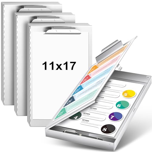 Chivertion Klemmbrett aus Aluminium, 27,9 x 43,2 cm, mit Aufbewahrung, robustes Metall, leicht, Formhalter mit Kapazitätsclip, 1 Fach, Klemmbrett für Schüler, Lehrer, 3 Stück Chivertion Klemmbrett aus Aluminium, 27,9 x 43,2 cm, mit Aufbewahrung, robustes Metall, leicht, Formhalter mit Kapazitätsclip, 1 Fach, Klemmbrett für Schüler, Lehrer, 3 Stück von Chivertion