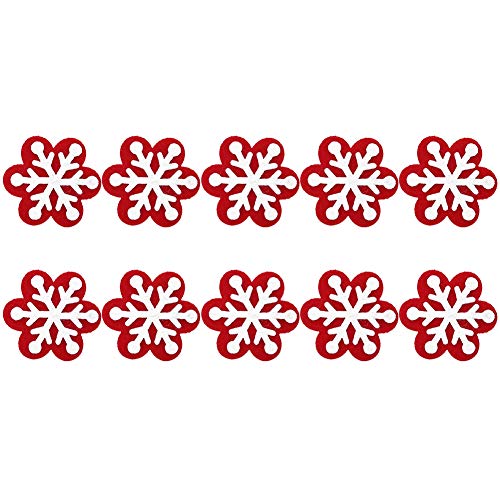 Chiyyak 10pcs Süße Weihnachts-Stoff-Flecken, Nicht Gewebter Stoff DIY-Ornamente Elch Weihnachtsbaum Schneeflocken Schneemann für Weihnachtsstrumpfbaumröcke (Schnee) von Chiyyak
