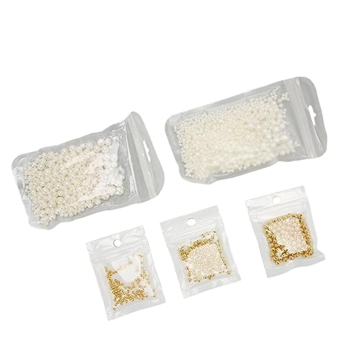 Chiyyak 5 Packungen Runde Abstandsperlen Im Perlen-Gold-Stil, Glättendes Licht, Weit Verbreitete Armbandperlen für Schmuck, Basteln, Heimwerken von Chiyyak