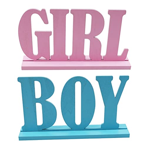 Chiyyak Gender Reveal Tischdekoration, Holzschilder 'Girl' 'Boy' Buchstabenblöcke Blau und Tischschilder Gender Reveal Partydekoration Baby Shower Chiyyak Gender Reveal Tischdekoration, Holzschilder 'Girl' 'Boy' Buchstabenblöcke Blau und Tischschilder Gender Reveal Partydekoration Baby Shower von Chiyyak