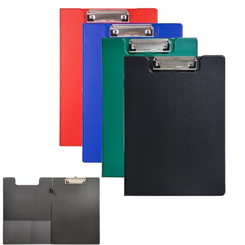Klemmbrett A4, faltbar, mit Deckel, langlebig, wasserdicht, perfekt für Büro, Schule oder Zuhause, 4 Stück Klemmbrett A4, faltbar, mit Deckel, langlebig, wasserdicht, perfekt für Büro, Schule oder Zuhause, 4 Stück von Chliinl