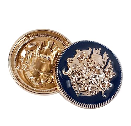 10 Stück 10-28mm Metallknöpfe, rund, Retro-Schaft, dekorative Knöpfe für Mäntel, Hemden, Schnallen, Kleidungsdekoration, Schnallen-Nähzubehör, Blaues Gold, 25mm 10 Stück 10-28mm Metallknöpfe, rund, Retro-Schaft, dekorative Knöpfe für Mäntel, Hemden, Schnallen, Kleidungsdekoration, Schnallen-Nähzubehör, Blaues Gold, 25mm von Chlikeyi