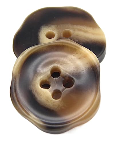 30mm 38mm große, unregelmäßige Harz-Hornknöpfe, dunkle Jackendekorationen für Damen- und Herrenbekleidung, Braun, 30mm 10 Stück 30mm 38mm große, unregelmäßige Harz-Hornknöpfe, dunkle Jackendekorationen für Damen- und Herrenbekleidung, Braun, 30mm 10 Stück von Chlikeyi