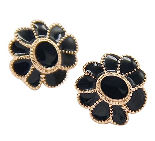 6 Stück Vintage-goldene Metall-Nähknöpfe für Damenmäntel und Pullover.Geformte Knöpfe, perfekt für selbstgemachte große handgefertigte Accessoires, Schwarz, 20mm 6 Stück von Chlikeyi