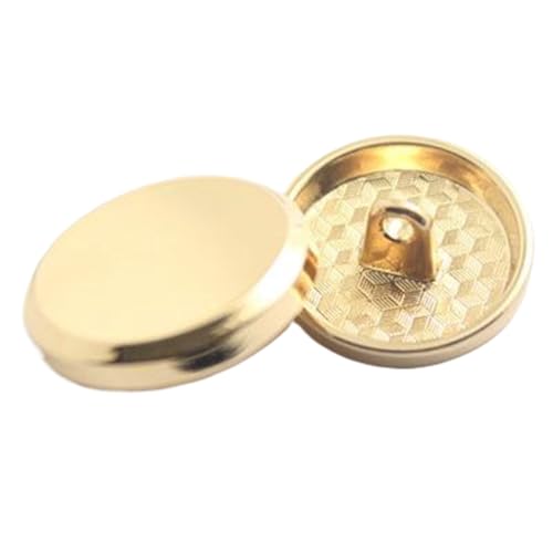 Abgeschrägte flache handgenähte Metallknöpfe 12-25mm, Gold, 20mm-10 Stk von Chlikeyi