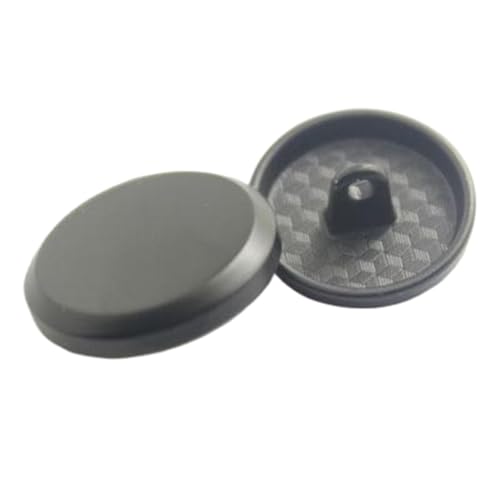 Abgeschrägte flache handgenähte Metallknöpfe 12-25mm, Schwarz, 23mm-10 Stk von Chlikeyi