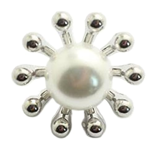 Blumen-Metallperlen-Kombinationsknopf, 20/25mm, Silber, 25mm-10 Stk Blumen-Metallperlen-Kombinationsknopf, 20/25mm, Silber, 25mm-10 Stk von Chlikeyi
