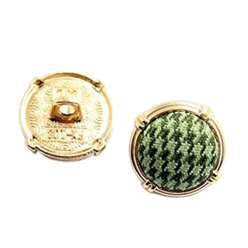 Bunt gemusterte, mit Stoff überzogene Metallknöpfe für Damenhemden und -kleider, 12mm, Grün, 13mm-10 Stk von Chlikeyi