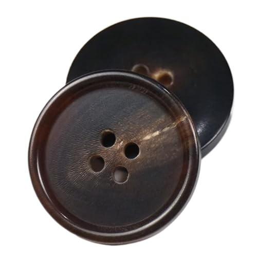 Echter Horn-Vieraugenknopf für Mäntel und Anzüge, Farbe 2, 30mm-10 Stk von Chlikeyi