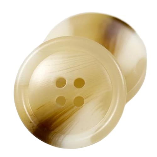 Extra großer runder Kunstharzknopf mit Vier-Augen-Design für Mäntel und Anzüge, Khaki, 23mm-10 Stk von Chlikeyi