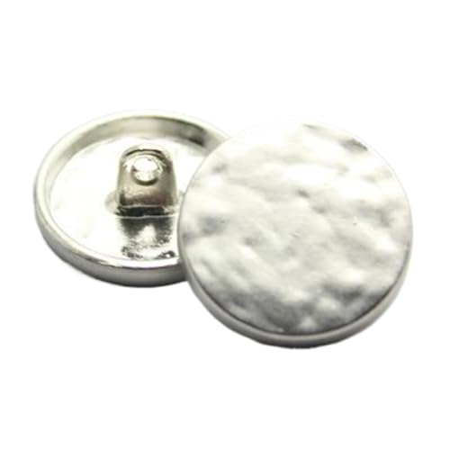 Flache Metallknöpfe mit Hanfmuster, Mantel-, Pullover-, Anzug-, Hemdknöpfe 11-25mm, Silber, 25mm-10 Stk von Chlikeyi