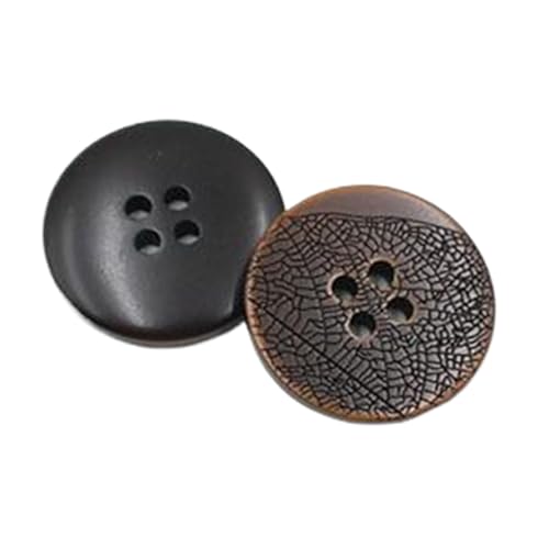 Harzknöpfe mit Blattadermuster und Farbspray, Kaffee, 18mm-10 Stk Harzknöpfe mit Blattadermuster und Farbspray, Kaffee, 18mm-10 Stk von Chlikeyi