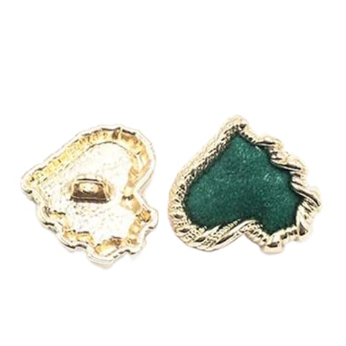 Herzförmiger Knopf aus Metall und Samt für Damenmäntel, Grün, 34mm-10 Stk von Chlikeyi