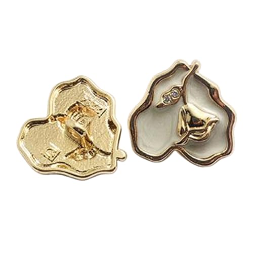 Herzförmiger rosafarbener Metallknopf mit Strass, Damenmantel-Accessoire, Farbe 3, 18mm-10 Stk von Chlikeyi