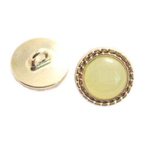 Kettenförmige Harz-Metallknöpfe in Jelly-Farben für Damenhemden, 12mm, Gelb, 12mm-10 Stk von Chlikeyi