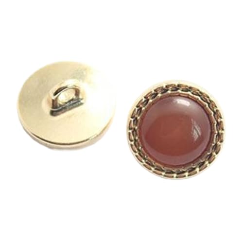Kettenförmige Harz-Metallknöpfe in Jelly-Farben für Damenhemden, 12mm, Kaffee, 12mm-10 Stk von Chlikeyi