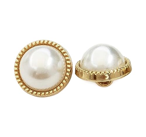 Knöpfe, rund, Goldknopf, Perlen-Kleiderknöpfe, Farbe 1, 15mm, 6 Stücke Knöpfe, rund, Goldknopf, Perlen-Kleiderknöpfe, Farbe 1, 15mm, 6 Stücke von Chlikeyi
