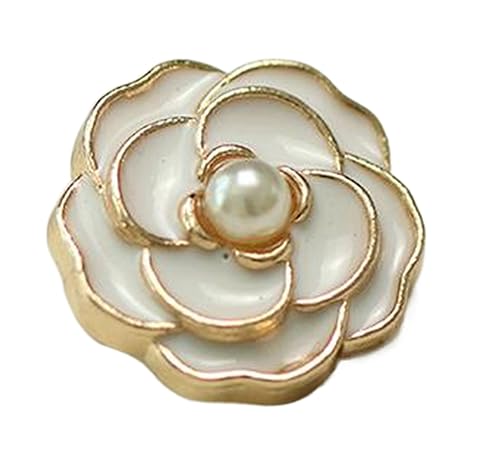 Knöpfe Metall Blume Perle Schnalle Vintage dekorative Knöpfe, Farbe 2, 23mm, 5 Stücke von Chlikeyi
