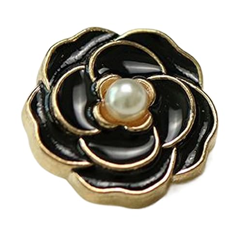 Knöpfe Metall Blume Perle Schnalle Vintage dekorative Knöpfe, Farbe 3, 23mm, 5 Stücke von Chlikeyi