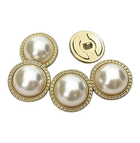 Knöpfe Perlenknopf Runde Mantelknöpfe, Farbe 1, 20mm, 6 Stücke von Chlikeyi