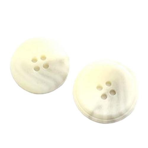 Knöpfe für Windjacke-Anzüge, Vieraugen-Knöpfe mit Kunstharzmuster, 15-28mm, Weiß, 28mm-10 Stk von Chlikeyi
