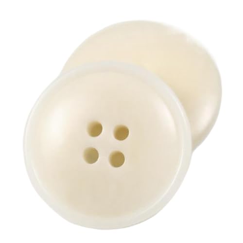 Knopf auf Fruchtbasis mit Vier-Augen-Design für Mäntel und Anzüge, Beige, 25mm-10 Stk von Chlikeyi