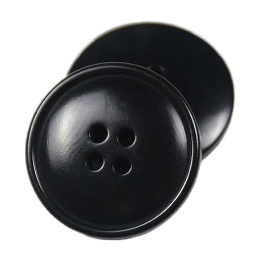 Knopf auf Fruchtbasis mit Vier-Augen-Design für Mäntel und Anzüge, Schwarz, 15mm-10 Stk von Chlikeyi