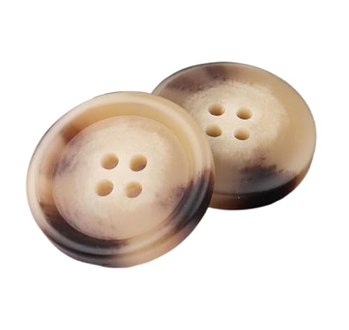 Kunstharzknöpfe, rund, beige, Trenchcoat-Knöpfe, dekoratives Nähzubehör, Farbe 1, 25mm 10Stück von Chlikeyi