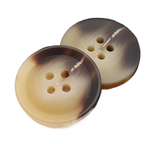 Kunstharzknöpfe, rund, beige, Trenchcoat-Knöpfe, dekoratives Nähzubehör, Farbe 2, 15mm 10Stück von Chlikeyi